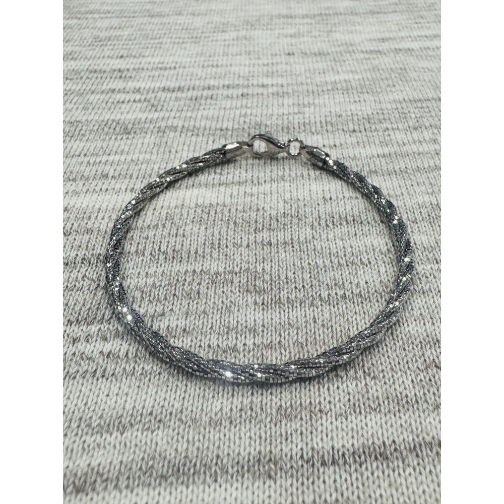 Roma Designer Jewelry Sterling Silver 925 Italy Braided Bracelet Box